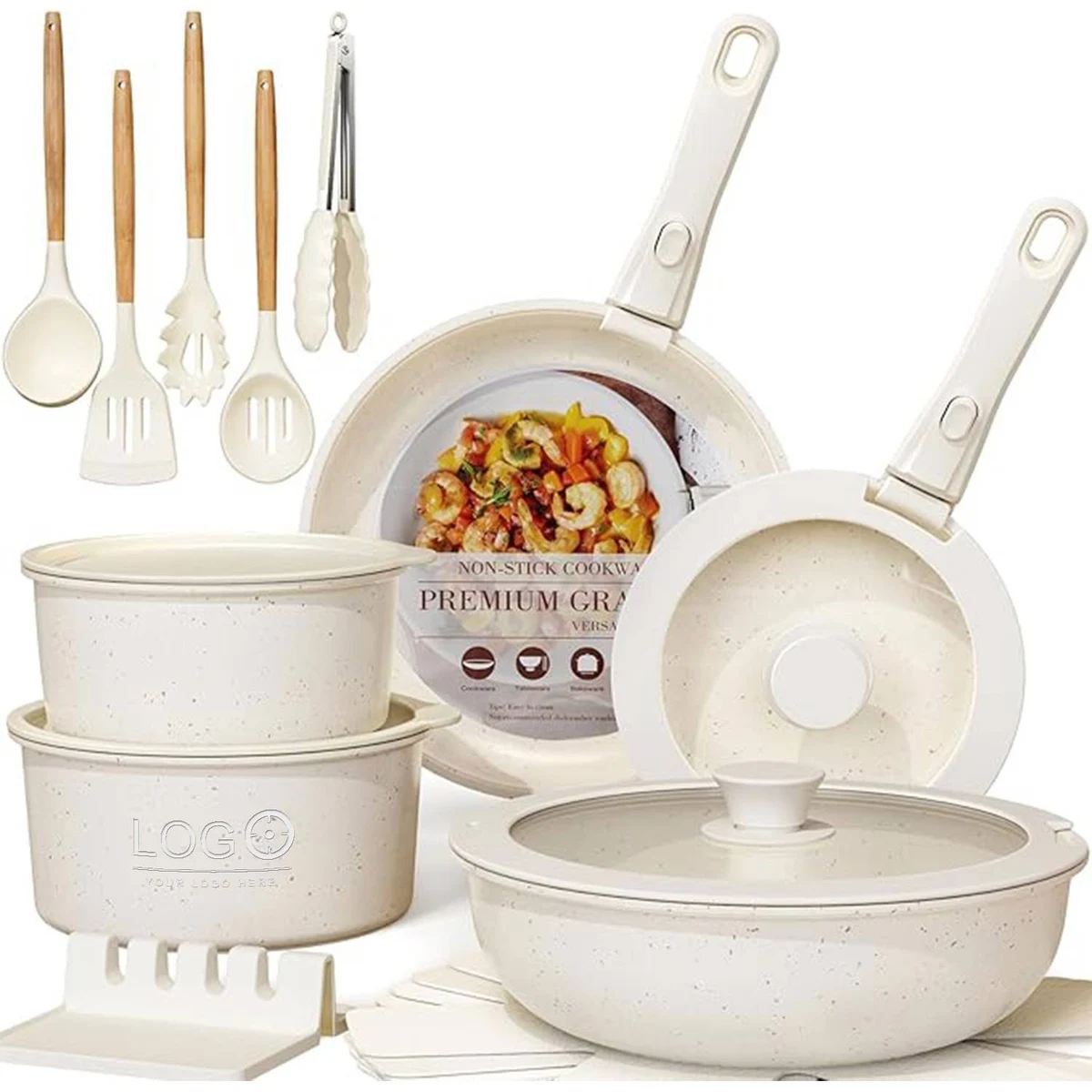 20 Piece Detachable Handle Nonstick Cookware Set 1