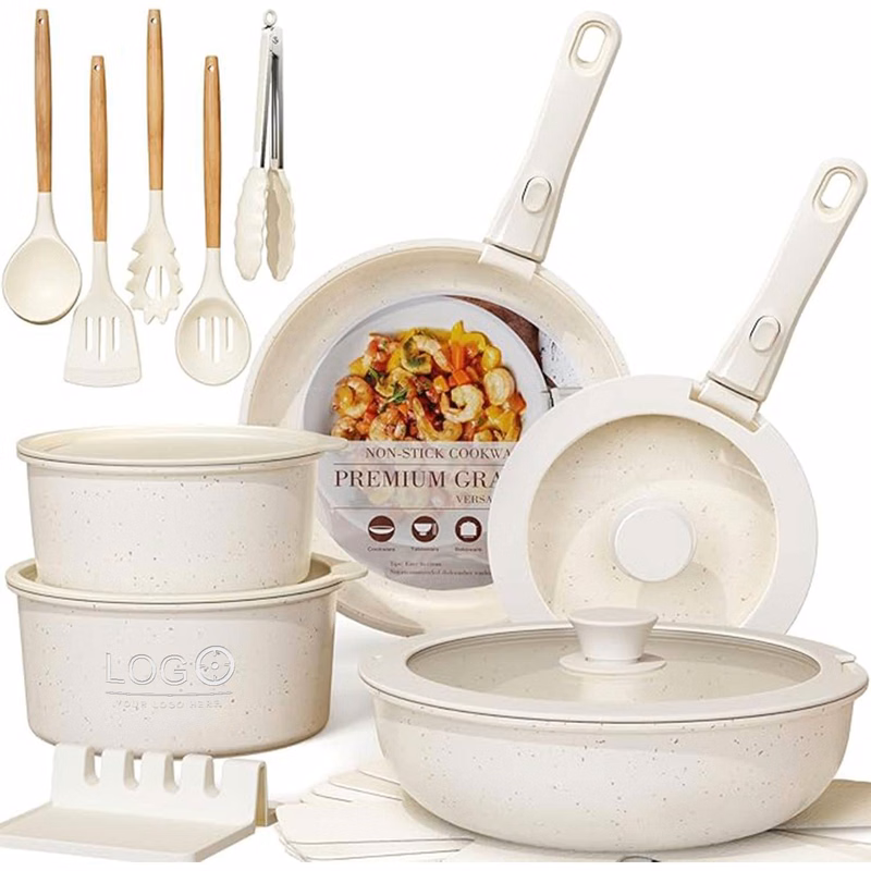 20 Piece Detachable Handle Nonstick Cookware Set