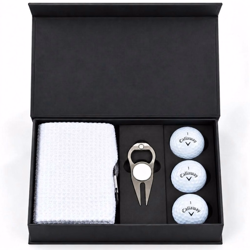 TiTUS® Golf Gift Set with Towel, 3 Callaway Balls & Divot Tool