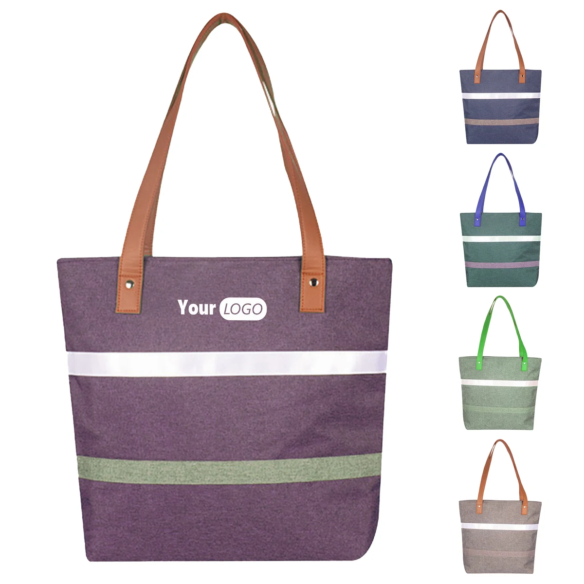 Oxford Retro Striped Picnic Bag, custom tote bag with logo imprint 1