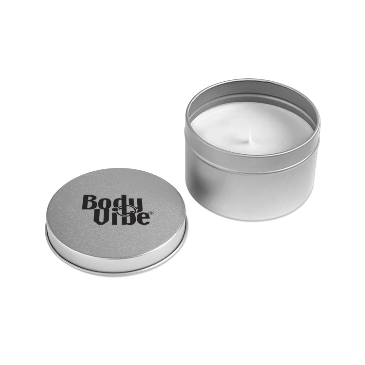 4 Oz. Silver Round Tin Candle 1