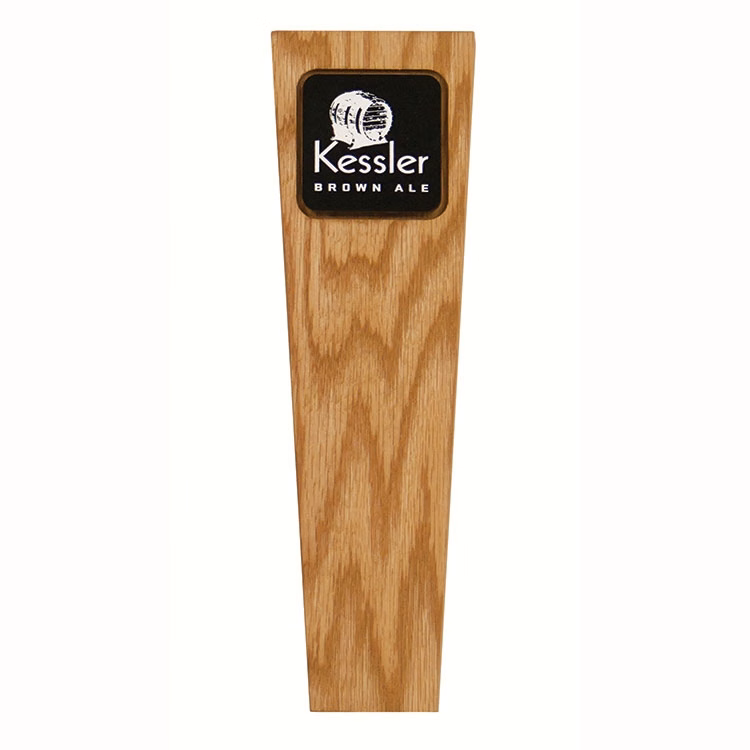 Wood Beer Tap with Raised Imprint Square - 11.25 x 3.3 x 0.75