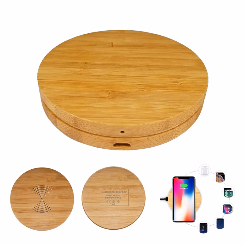 5W Round Bamboo Wireless Charger