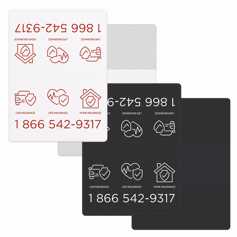 Vinyl Wallet Liability & Registration holder, opened (4.5" x 6") closed (4.5" x 3") Spot Colour