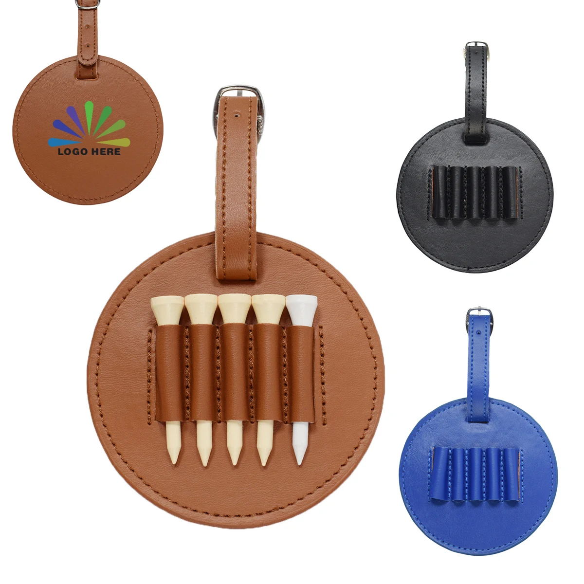 Golf Tee Outdoor Leather Pouch 1