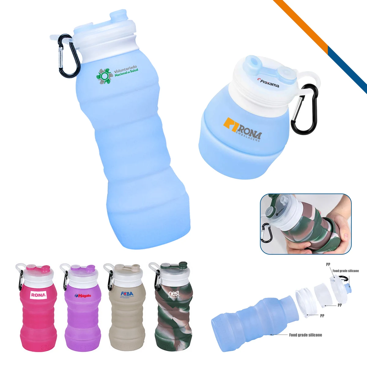 Drum Collapsible Water Bottle 1