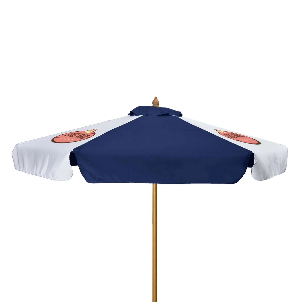 7' Wood Market Umbrella Kit with Valance (3 Imprints) 1