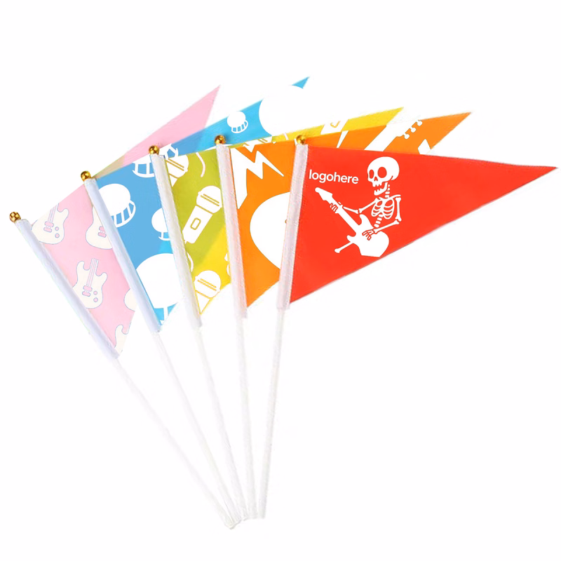 Personalized Triangle Flag with Plastic Sticks