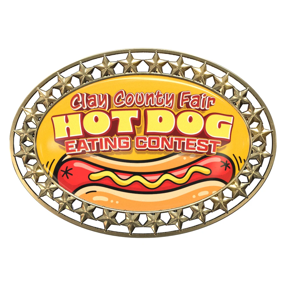 Vibraprint™ Antique Star Border Oval Insert Medallion (3-3/4") 1