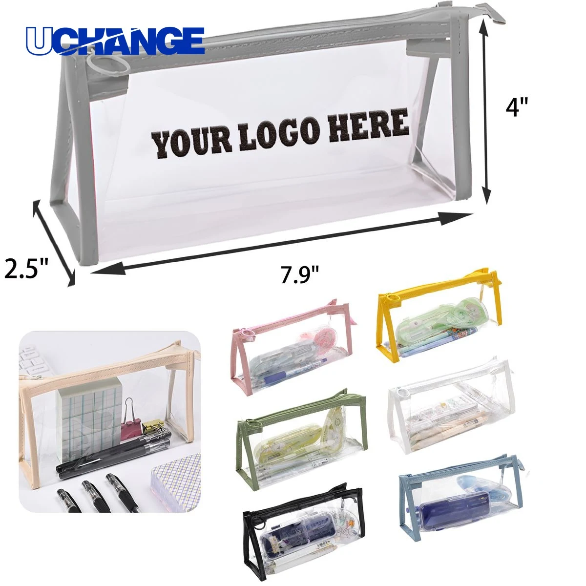 Transparent Waterproof Student Stationery Bag Organizer 1