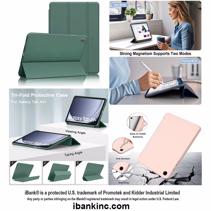 iBank ® Smart Cover Case compatible with Galaxy Tab A9+/A9 Plus 11 inch