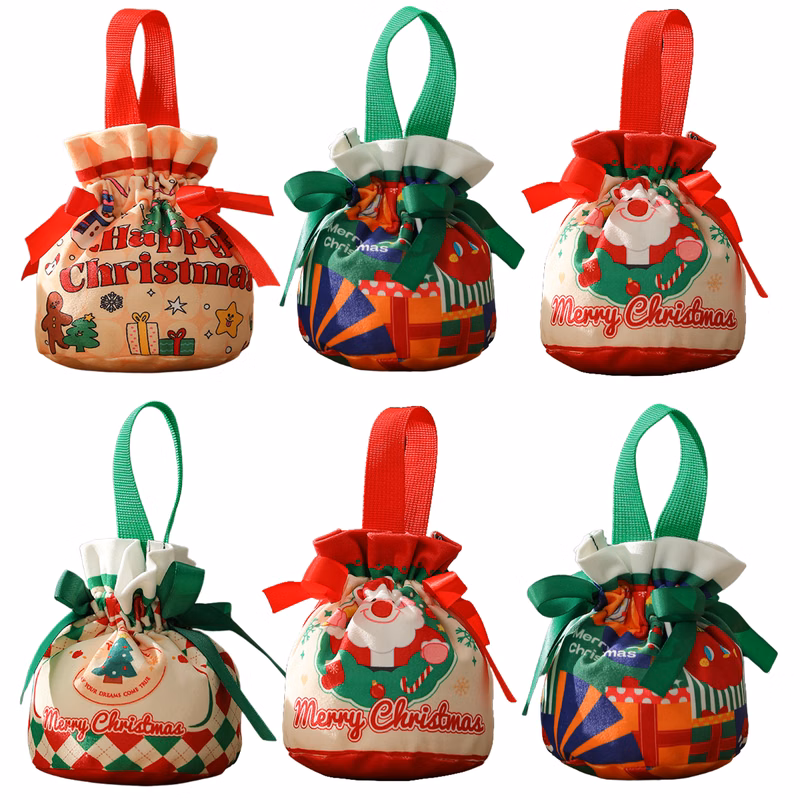 Drawstring Christmas Candy Bag