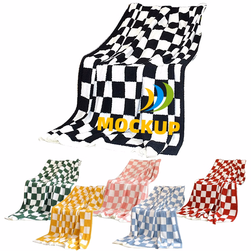 Checkered Gingham Pattern Throw Blanket