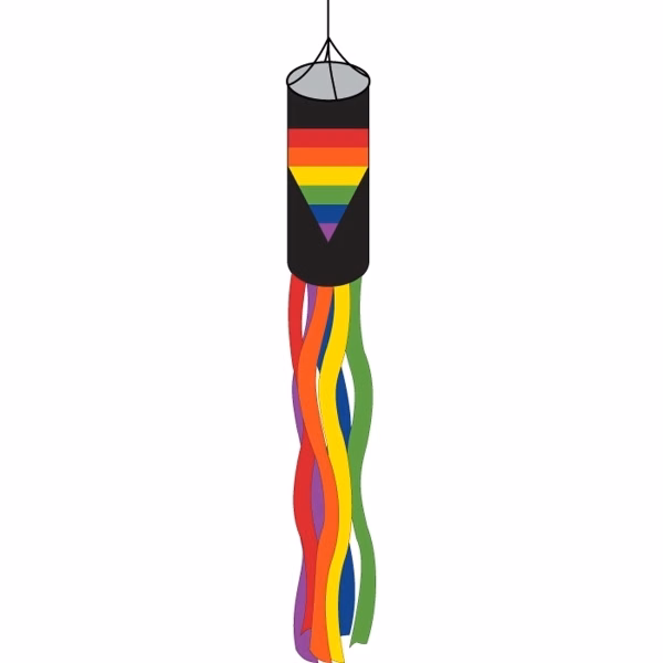 Black Rainbow Tri. Windsock