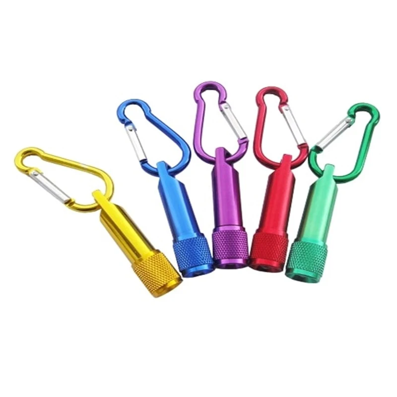 Mini Aluminum Flashlight with Carabiner 1