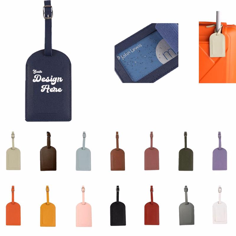Premium Leather Flip-Tag Luggage Label