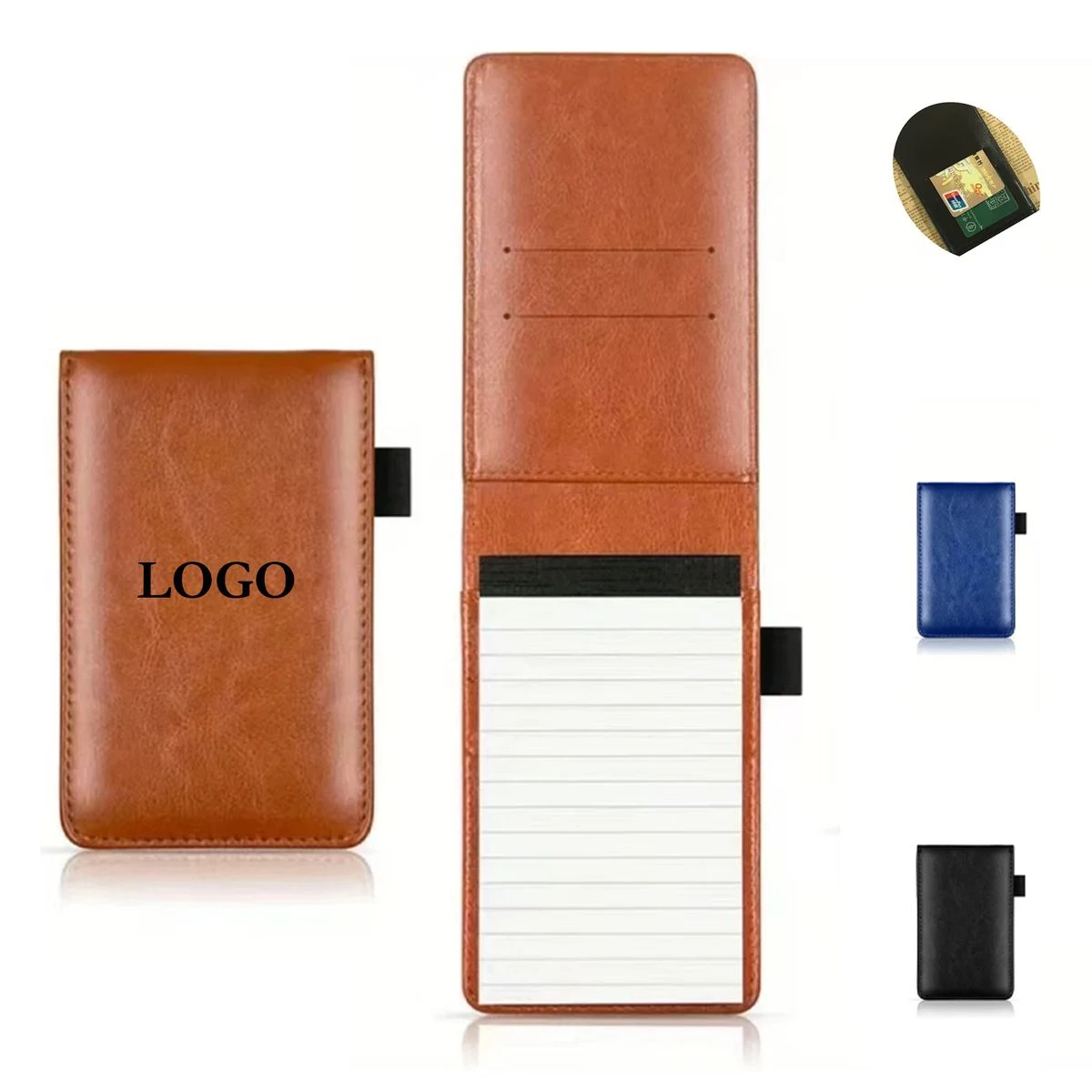 Pocket Leather Notebook with Pen Holder and Card Slot 1