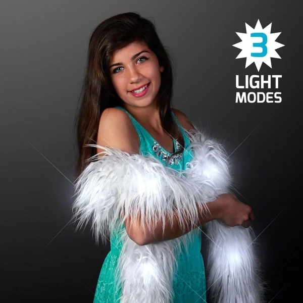 White LED Light Up Fashion Boa 1
