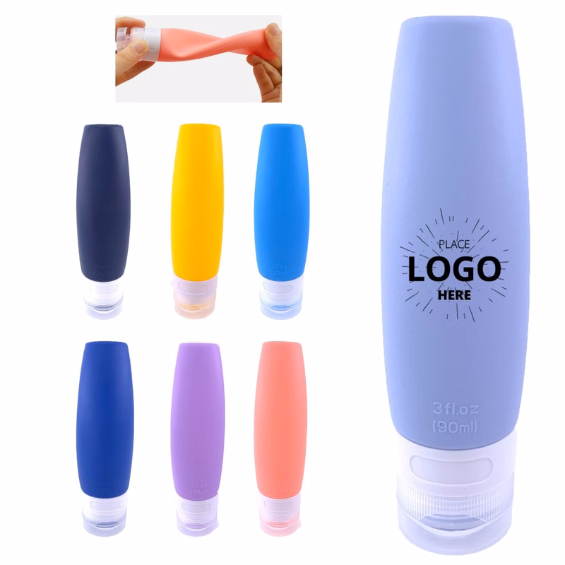 Leakproof 3oz Silicone Travel Toiletry Grooming Bottle