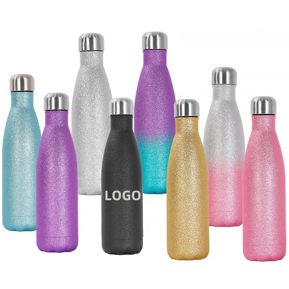 18 oz. Glitter Color Water Bottle 1
