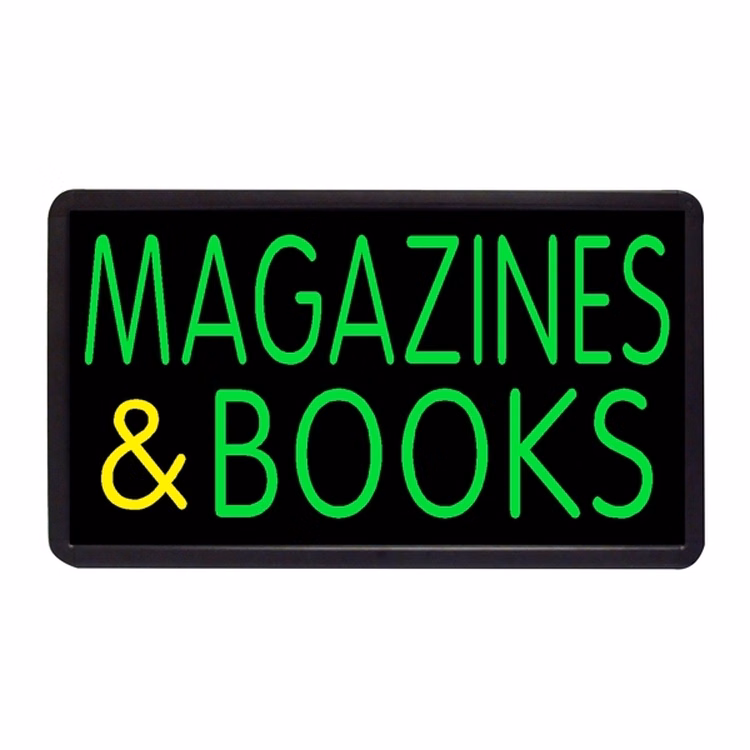 Magazines and Books 13" x 24" Simulated Neon Sign