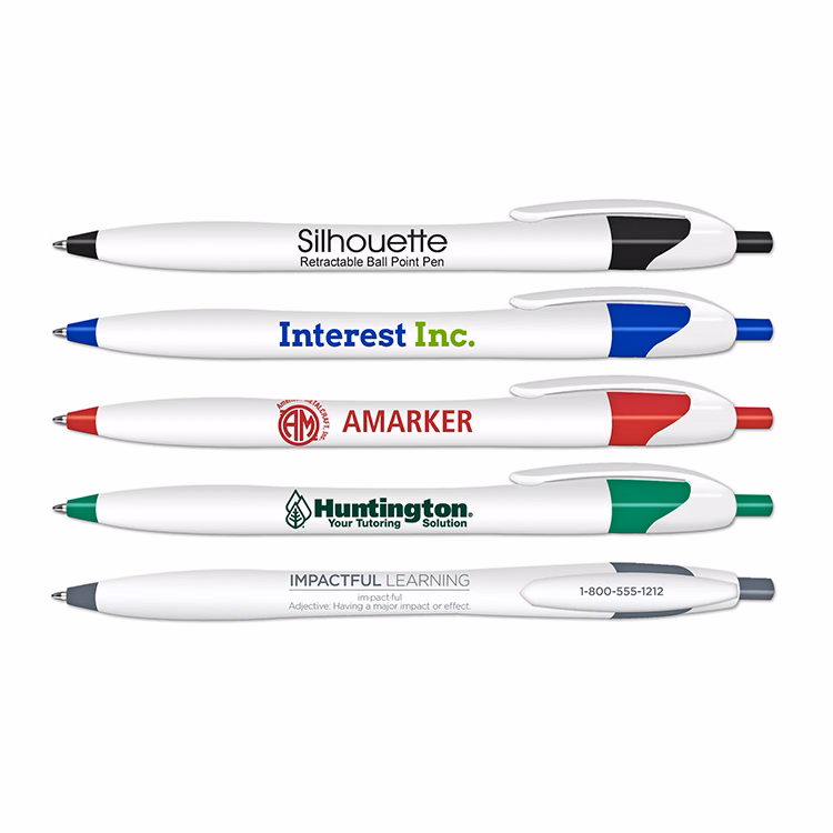 Silhouette Retractable Ballpoint Pen with Blue Writing Ink