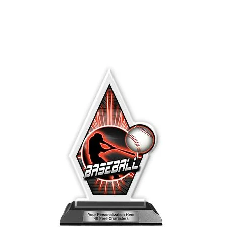 Baseball Acrylic Trophy: 6" Quasar, Baseball Redli 1