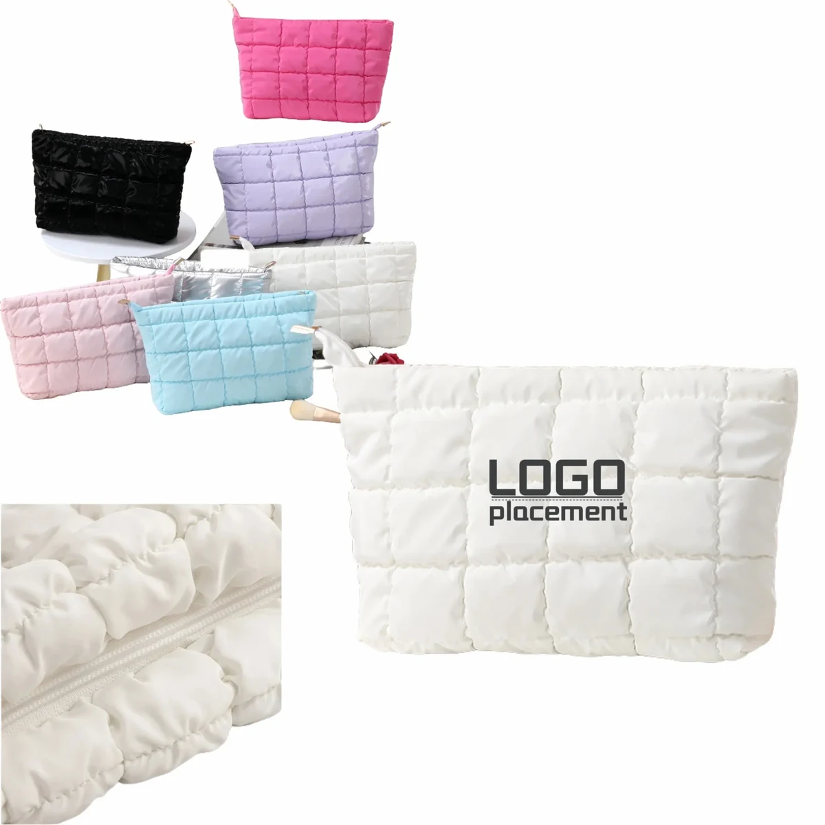 Ins-Style Quilted Cosmetic Bag, Portable Makeup Organizer 1
