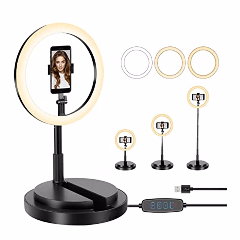 Collapsible Selfie Ring Light with Stand and Phone Holder