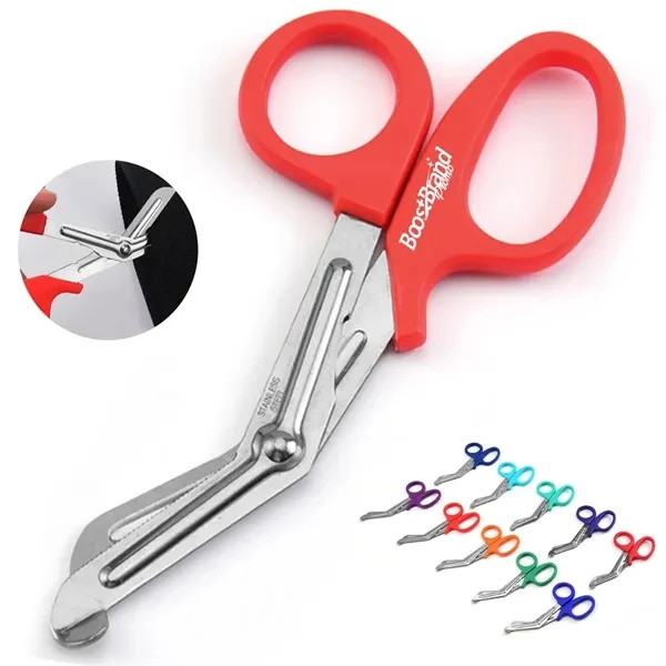 Custom Compact Bent-Tip Bandage Shears — Emergency First Aid Professional Giveaway 1