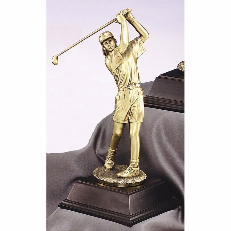 Female Swing - Majestic Resin Golfing Sculpture, 12-1/2"
