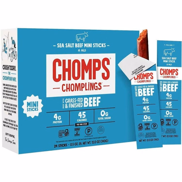 CHOMPS Chomplings Mini Beef Snack Sticks - Sea Salt