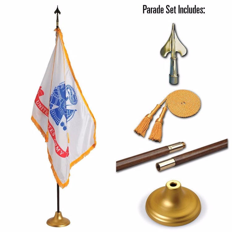 US Army Military Flag Indoor and Parade Set - 3' x 5' - Nylon