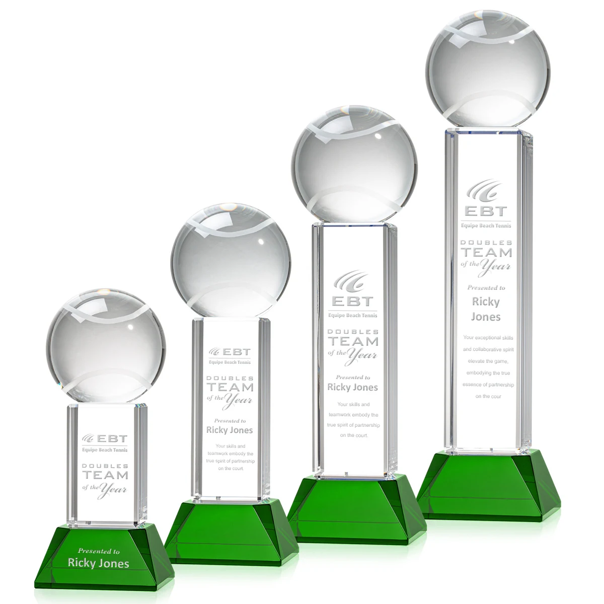 Tennis Ball Award on Stowe Base - Green 1