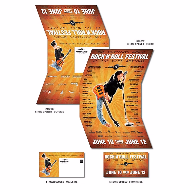 Tri-Fold Postcard - 10.875x17.5 Flat (10.875x6 Folded) - UV 1S