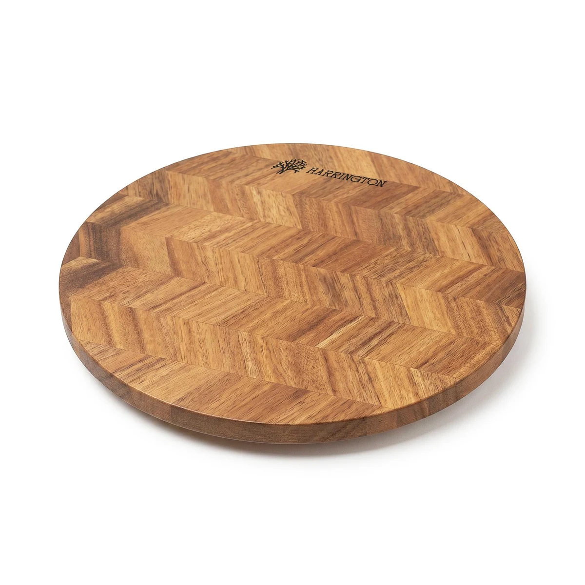 Harrington Acacia Wood Herringbone Lazy Susan 1
