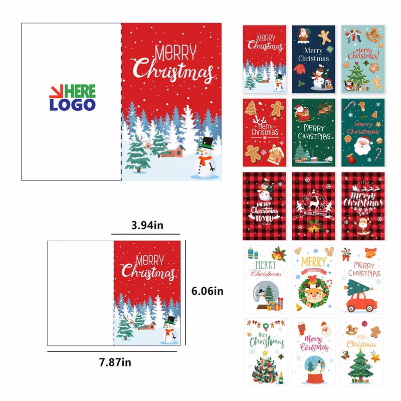 Holiday Christmas Greeting Card Custom Logo Design
