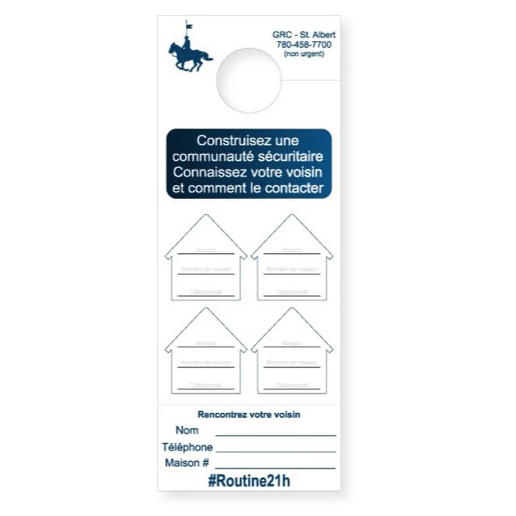 14pt Card Stock Door Hanger with Tear-Off, 4.25" x 11", Full Colour 1