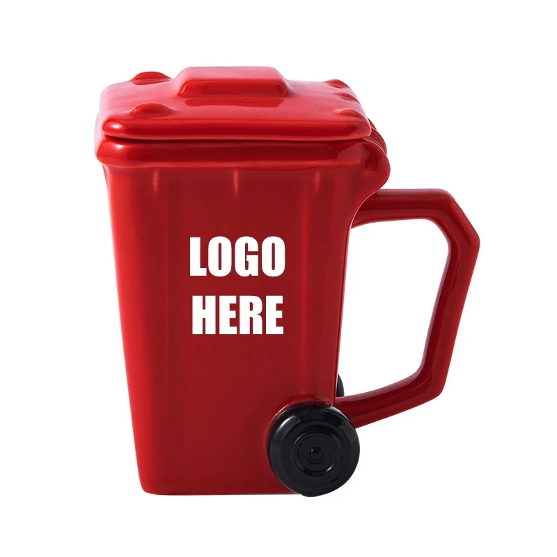 Custom 13.5 oz Ceramic Funny Trash Can Mug 1
