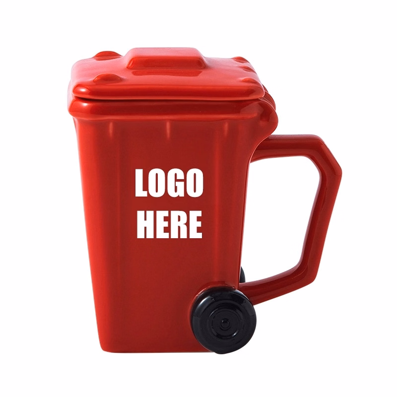 Custom 13.5 oz Ceramic Funny Trash Can Mug
