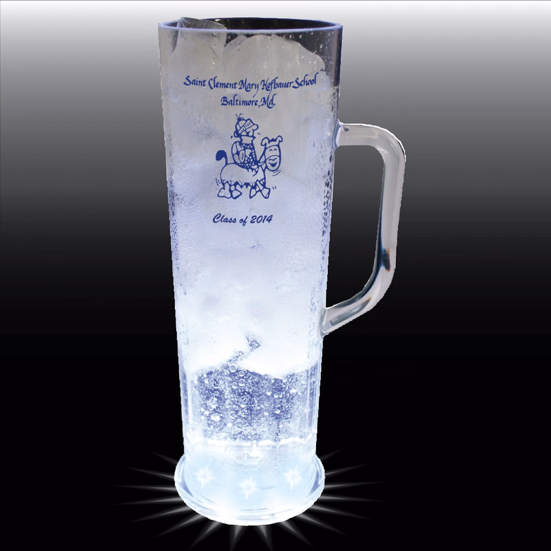 22oz 5-Light German Style Tall Fluted Plastic Frankfurt Mug with Handle