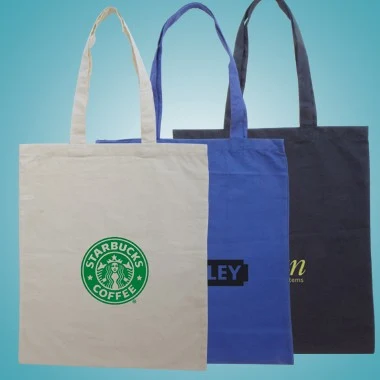 Cotton Tote - Black, Navy, Natural, custom tote bag with logo imprint 1