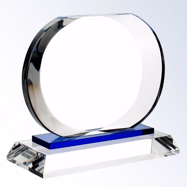 Blue Celestial Optic Crystal Award - Large