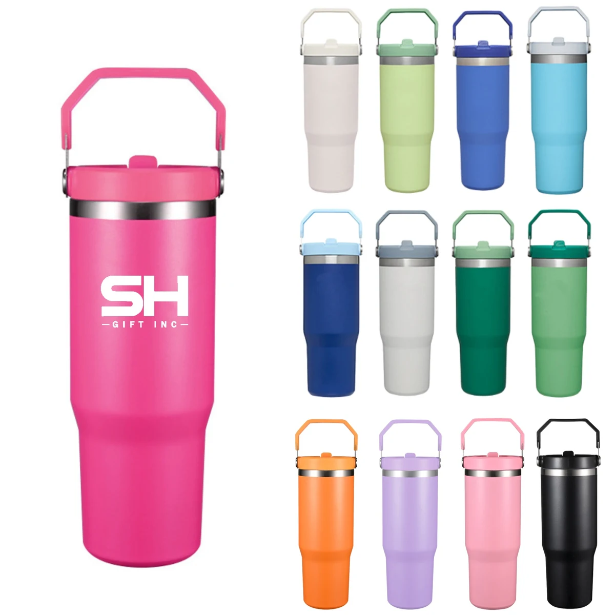 30oz Flip Straw Tumbler with Handle 1