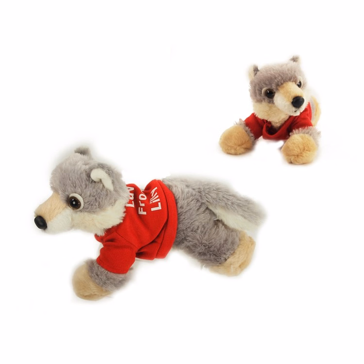 8" Woolsey Wolf with T-Shirt and One Color Imprint