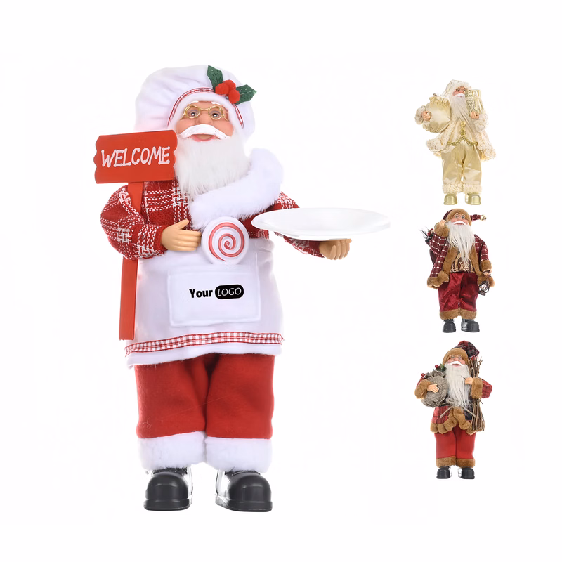 Plastic  Christmas Decoration Standing Posture Santa Claus F