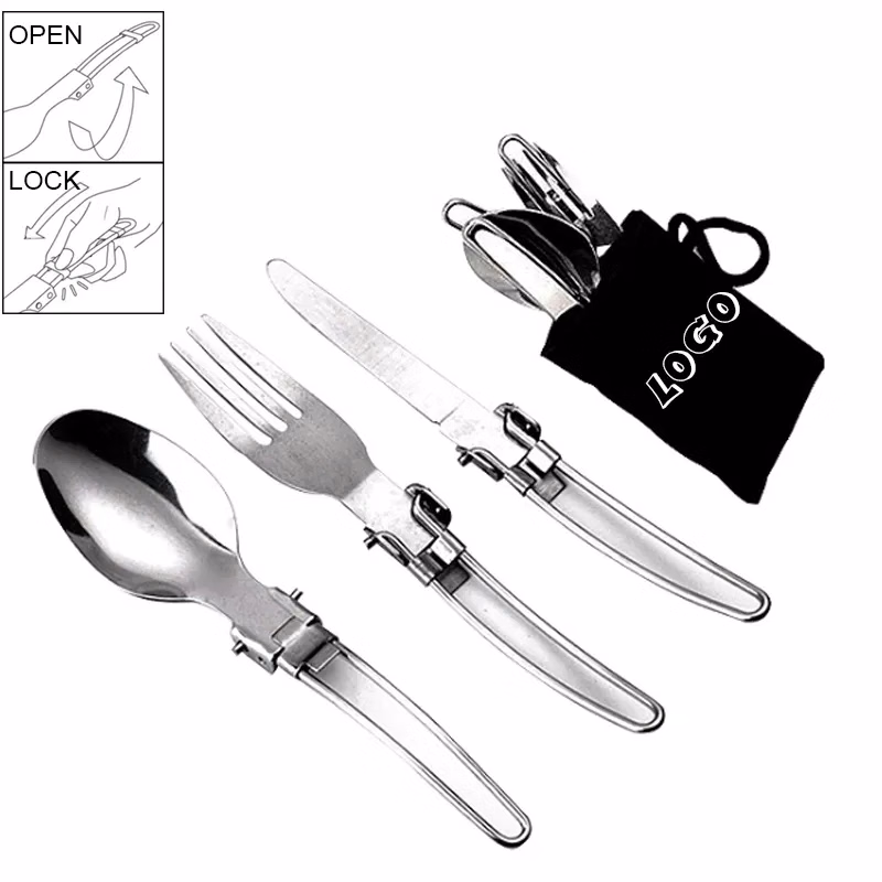 3 Pcs Collapsible Stainless Steel Cutlery Kit