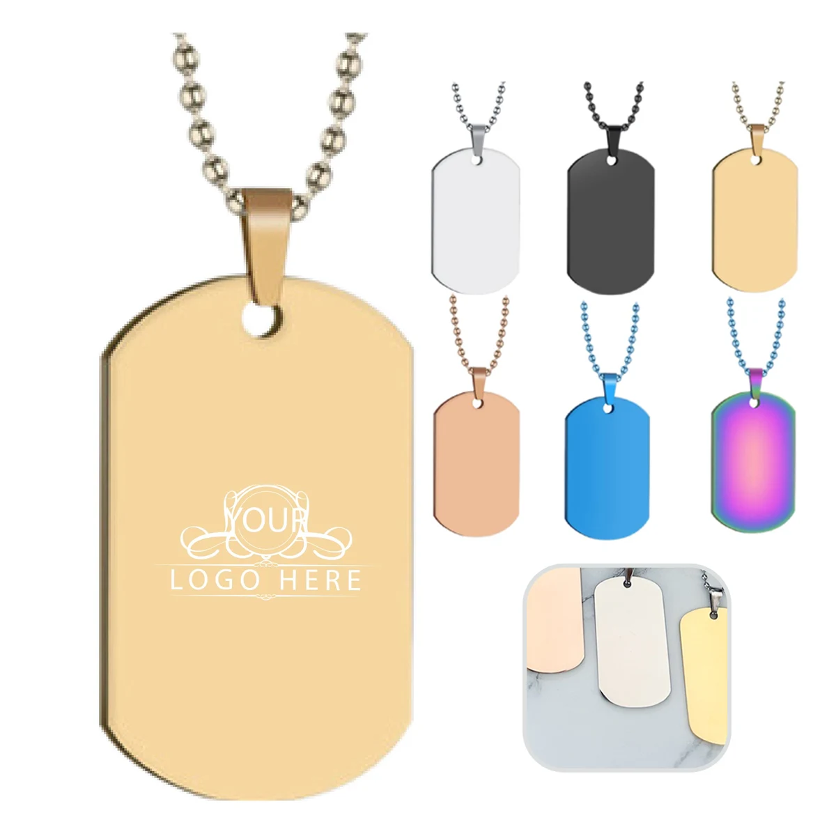 Stainless Steel Dog Tag Key Pendant 1