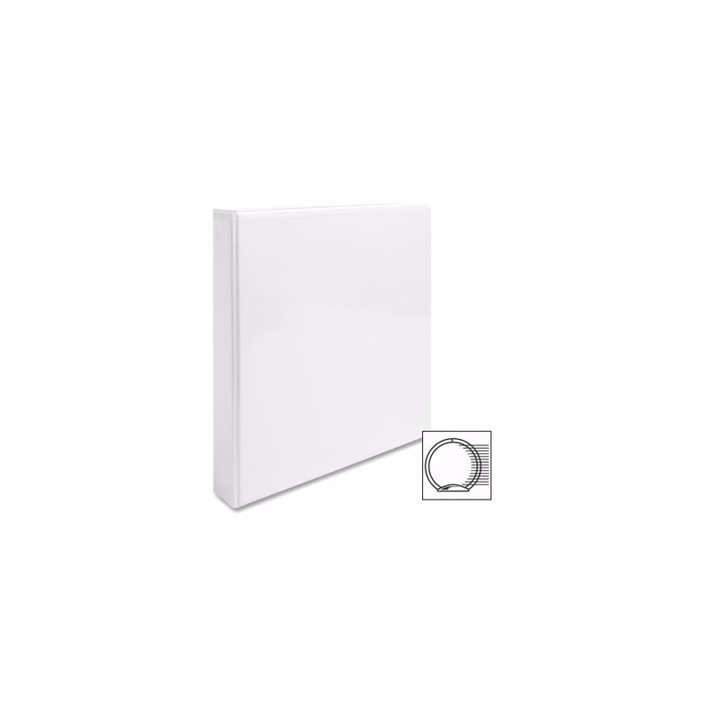 1" 3-Ring Binder - White 2 View Covers 2 Interior Pockets