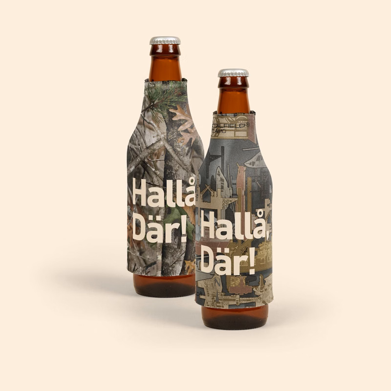 TRADEMARKED CAMO BOTTLE COOLIE
